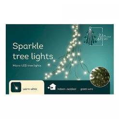 672 Warm White LED Tree Bunch Lights (Green Cable)
