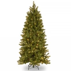 National Tree Company 5.5ft Pre-Lit Bayberry Slim Spruce 'Feel Real' Artificial Christmas Tree