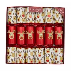 Robin Reed Racing Reindeer 13" Christmas Crackers (Pack Of 6)