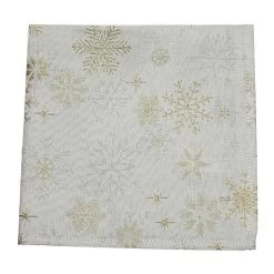 Peggy Wilkins Snow Crystal Champagne Christmas Napkin - Pack Of 4