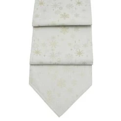Peggy Wilkins Snow Crystal Champagne Christmas Table Runner 14"x 75"