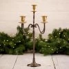 5 Candle Metal Candelabra Antique Brass