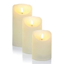 Premier Set Of 3 Flickerbright LED Candles With Timer