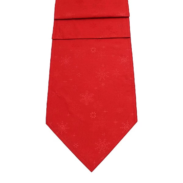 Peggy Wilkins Snow Crystal Red Christmas Table Runner 14"x75" 1 Peggy Wilkins Snow Crystal Red Christmas Table Runner 14"x75"