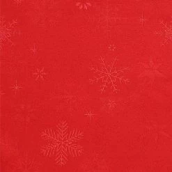 Peggy Wilkins Snow Crystal Red Christmas Tablecloth 67"x100"