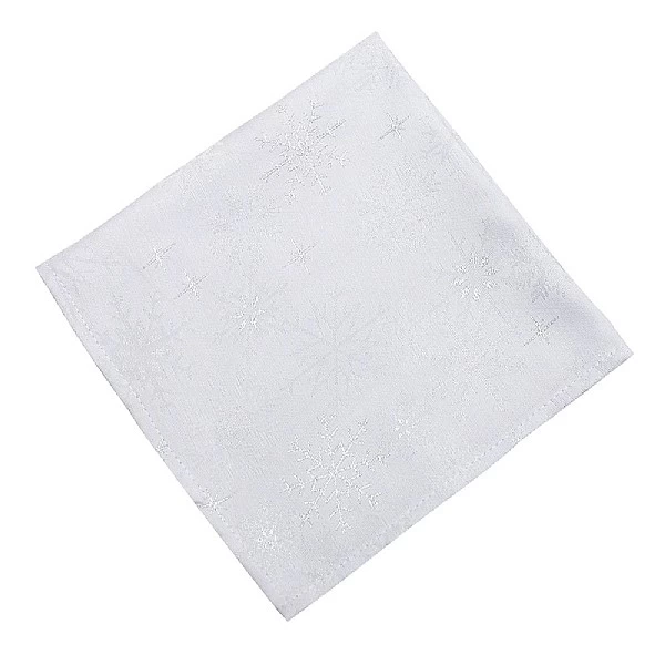 Peggy Wilkins Snow Crystal White & Silver Christmas Napkin - Pack Of 4 1 Peggy Wilkins Snow Crystal White & Silver Christmas Napkin - Pack Of 4