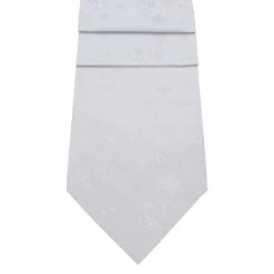 Peggy Wilkins Snow Crystal White & Silver Christmas Table Runner 14"x75"