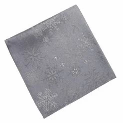 Peggy Wilkins Snow Crystal Grey Christmas Napkin - Pack Of 4