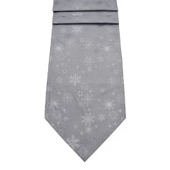 Peggy Wilkins Snow Crystal Grey Christmas Table Runner 14"x75"