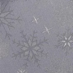 Peggy Wilkins Snow Crystal Grey Christmas Tablecloth 53"x88"