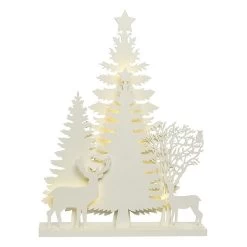 Lumineo Warm White LED Wooden Tree Scene 40cm
