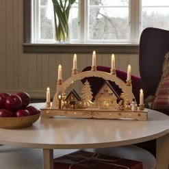 Konstsmide 7 Candles Wooden Silhouette With 21 LEDs -Tinsel Nest Sales Store 1117575 2