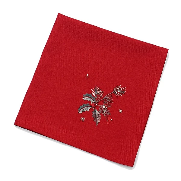 Peggy Wilkins Holly Trail Set Of 4 Red Napkins 1 Peggy Wilkins Holly Trail Set Of 4 Red Napkins