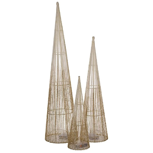 Three Kings Set Of 3 Gold Sparkly TreeBelisks (Battery Operated) 2 Three Kings Set Of 3 Gold Sparkly TreeBelisks (Battery Operated) - Image 2
