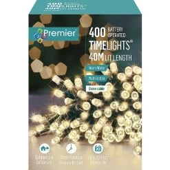 Premier Warm White Battery Operated Timer Lights (400 LEDs) -Tinsel Nest Sales Store 1156741 3