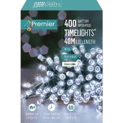 Premier Cool White Battery Operated Timer Lights (400 LEDs) -Tinsel Nest Sales Store 1156743 3