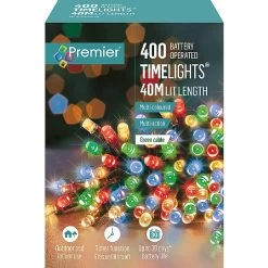 Premier Multicoloured Battery Operated Timer Lights (400 LEDs) -Tinsel Nest Sales Store 1156745 3