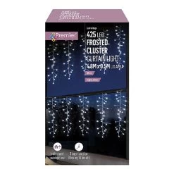 Premier 425 Cool White LED Frost Cluster Curtain
