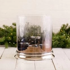 Large Aluminium & Glass Four-Pillar Hurricane Candle Holder -Tinsel Nest Sales Store 1159336 2