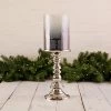 Aluminium Glass Pillar Candle Holder (47cm)