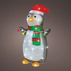 Lumineo Cool White LED Acrylic Penguin With Flashing Effect 45cm