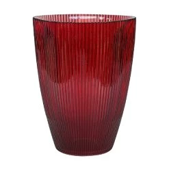 Ivyline Burgundy Ribbed Tall Vase (24.5cm X 18cm)