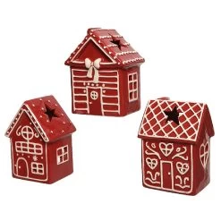 Decoris Gingerbread House Tealight Holder 18cm (Assorted Designs)