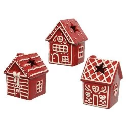 Decoris Gingerbread House Tealight Holder 12cm (Assorted Designs)