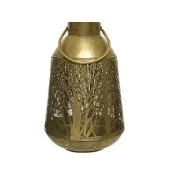 Decoris Gold Candle Holder With Tree Pattern 43cm
