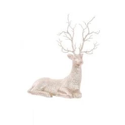 Champage Glitter Reindeer Decoration