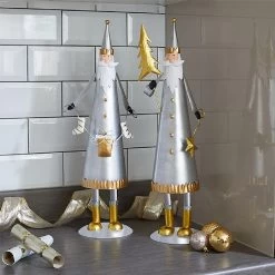 Three Kings Large Silver Gilt Santas (Assorted Designs)