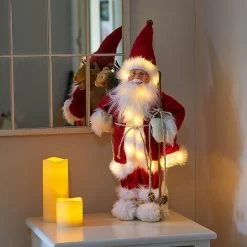 Three Kings Lit Father Christmas Red Large