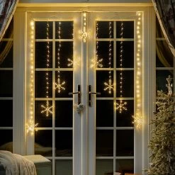 Three Kings Snowflake Light Curtain Warm White