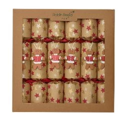 Robin Reed 12" Gingerbread Christmas Crackers - Pack Of 6