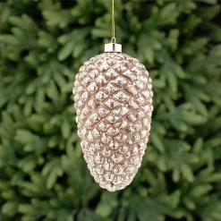 Festive Glass Gold Pinecone