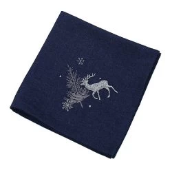 Peggy Wilkins Neve Navy & Silver Napkins Set Of 4