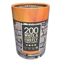 Festive 200 Warm White Firefly Timer Lights