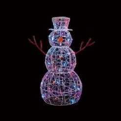 Premier Acrylic Snowman 80 Rainbow LED 90cm