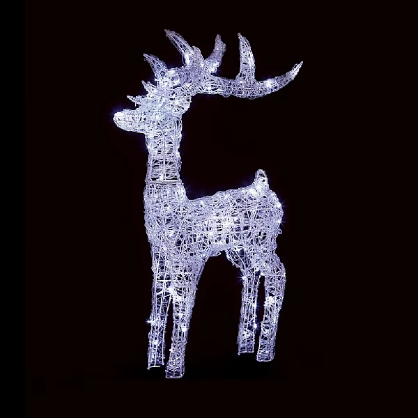 Premier 1.15m Acrylic Reindeer White (160 LEDs) 1 Premier 1.15m Acrylic Reindeer White (160 LEDs)