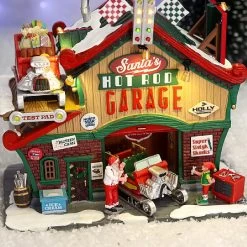 Lemax Santa's Hot Rod Garage -Tinsel Nest Sales Store 1193534 1