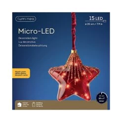 Lumineo Micro LED Red Glitter Star
