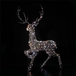 Noma 2m Grey Rattan Highland Stag With 320 LEDs