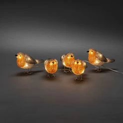 Konstsmide Acrylic Robins 5 Piece Set