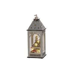 Konstsmide Wooden Lantern With House LED