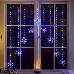 Three Kings Pastel Snowflake Curtain Lights