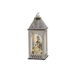 Konstsmide Wooden Lantern With Church LED