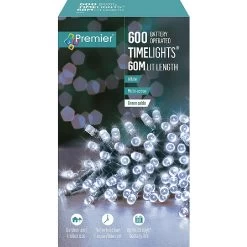 Premier Cool White Battery Operated Timer Lights (600 LEDs) -Tinsel Nest Sales Store 1214385 3