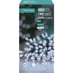 Premier Cool White Battery Operated Timer Lights (1000 LEDs) -Tinsel Nest Sales Store 1214388 3