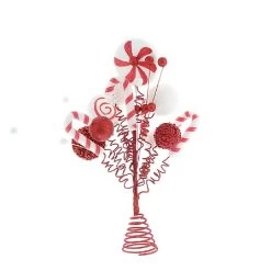Festive Red & White Tree Topper 36cm