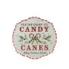 Festive Red Green & White Candy Canes Metal Sign